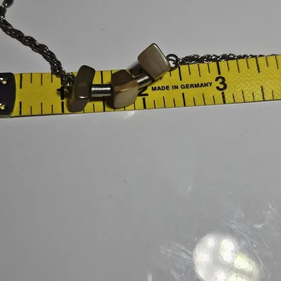 Silver Tone Twisted Chain With Tiger's Eye Necklace 18" - Picture 9 of 14